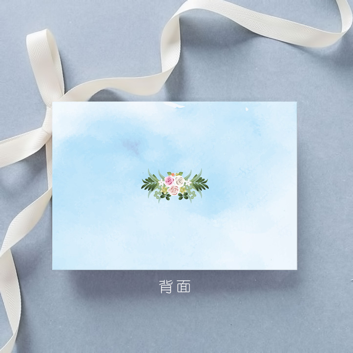 幸福藍調｜摺頁式喜帖 P-027A 喜帖背面